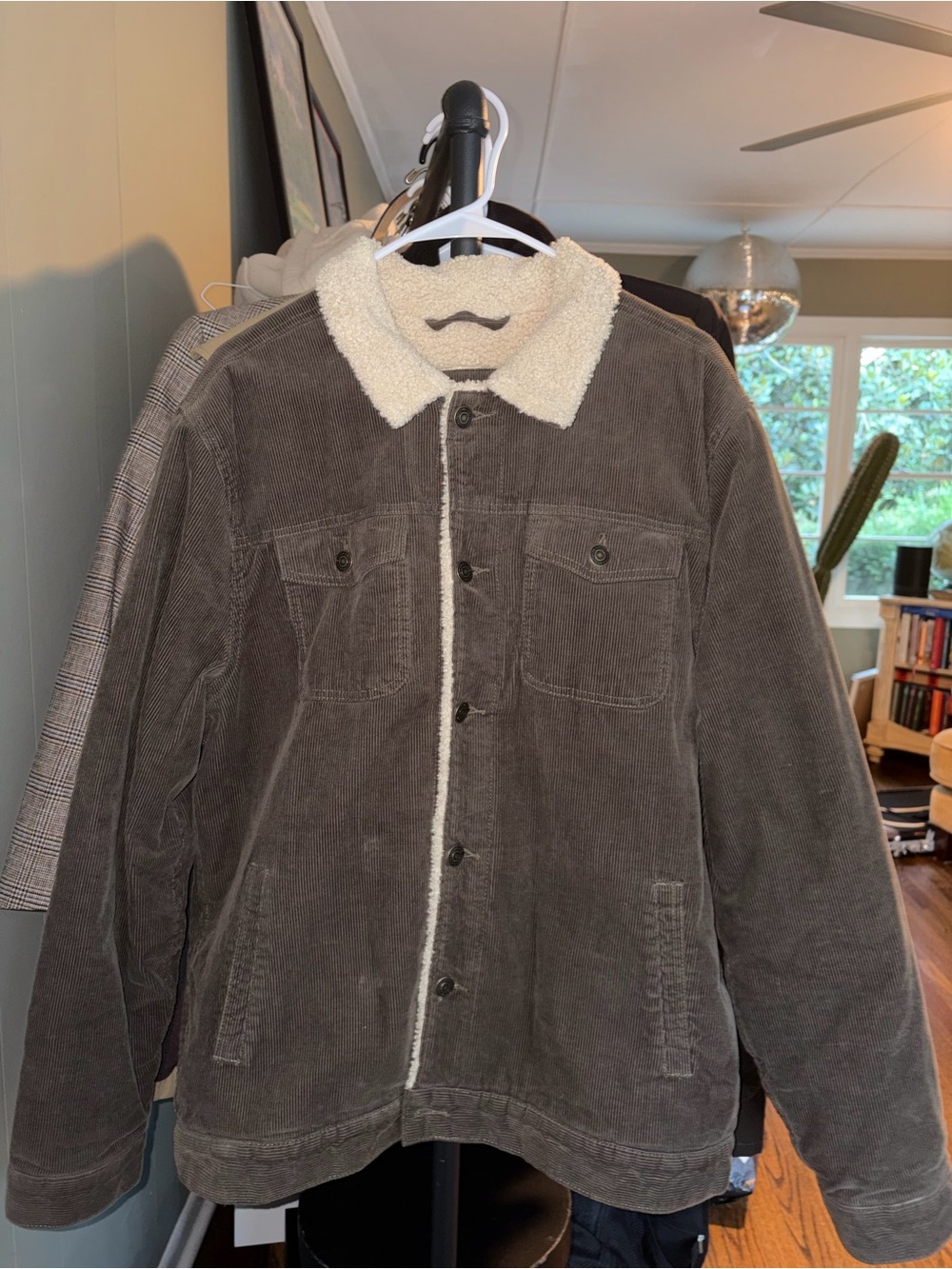 Marine Layer Men's Corduroy Sherpa Jacket - Brown & Cream